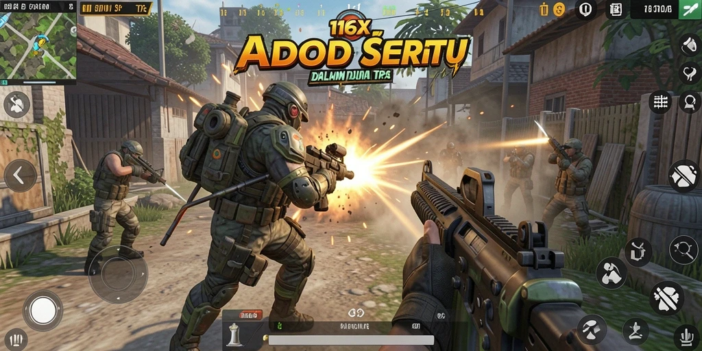 Tampilan gameplay seru dalam 116X dengan aksi nyata.