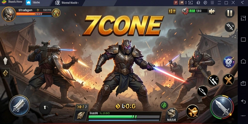 Tampilan gameplay menegangkan dan strategi mendalam dalam 7CONE.