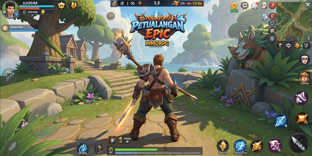 Tampilan mendebarkan dari gameplay A200M dalam dunia MMORPG.