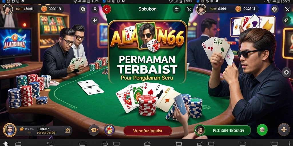 Tampilan gameplay poker yang mendebarkan di ALADIN66.