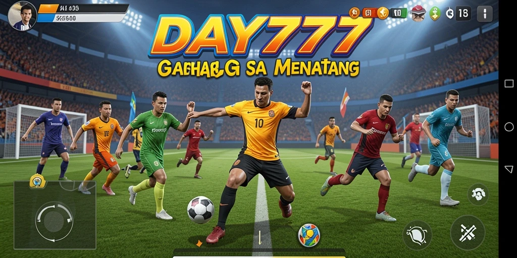Screenshot DAY777 menampilkan aksi seru dalam game olahraga.