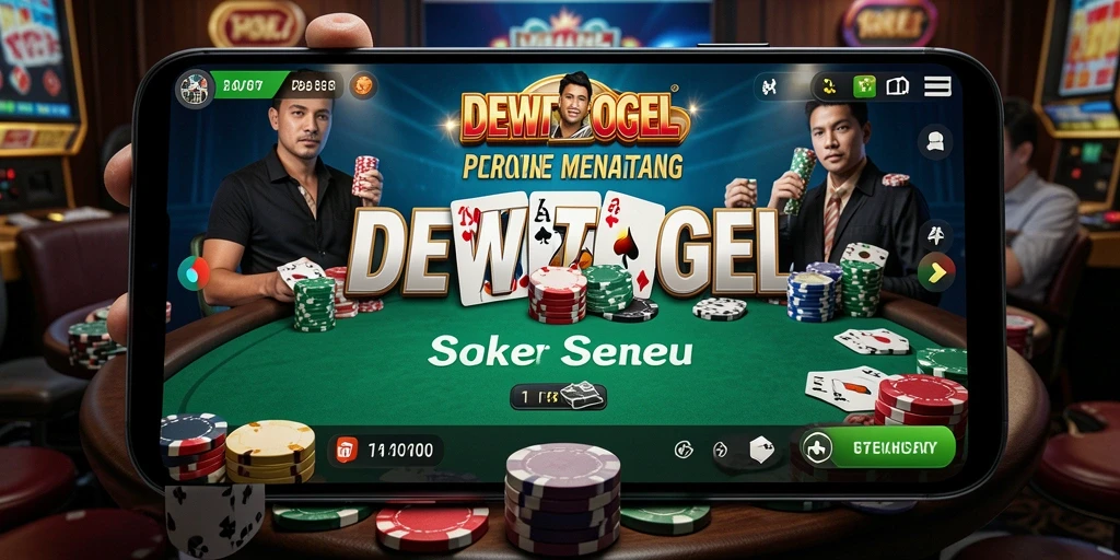 Tampilan gambar dari permainan Poker DEWITOGEL dengan interaksi pengguna.