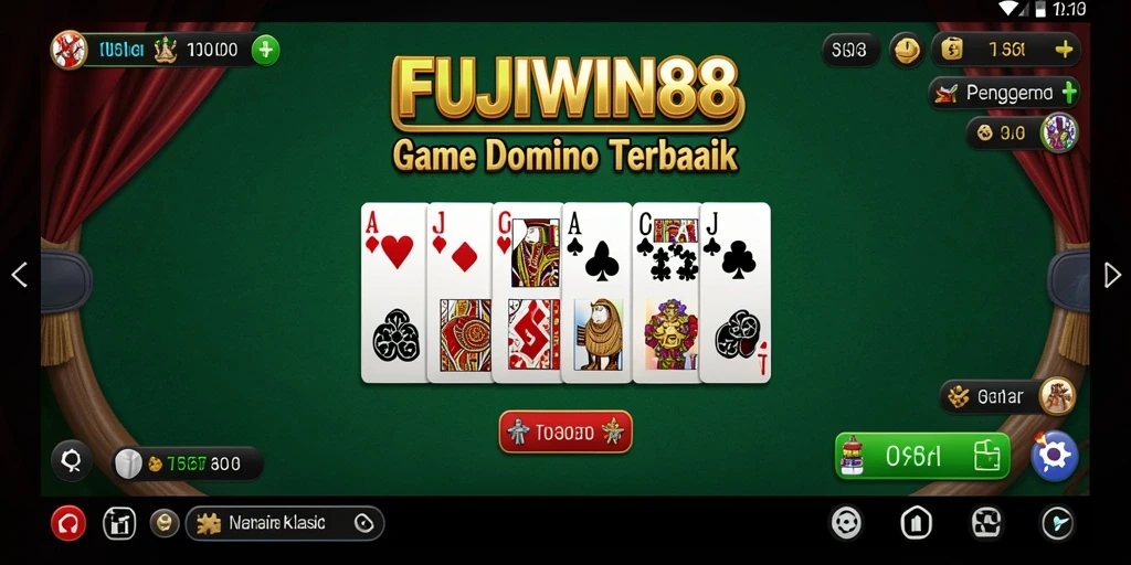 Tampilan gameplay seru dalam FUJIWIN88 yang menampilkan strategi domino.