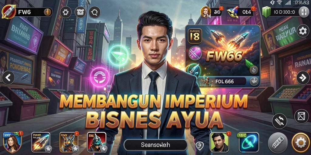 Screenshot gameplay FW66 yang menampilkan strategi bisnis yang menarik.