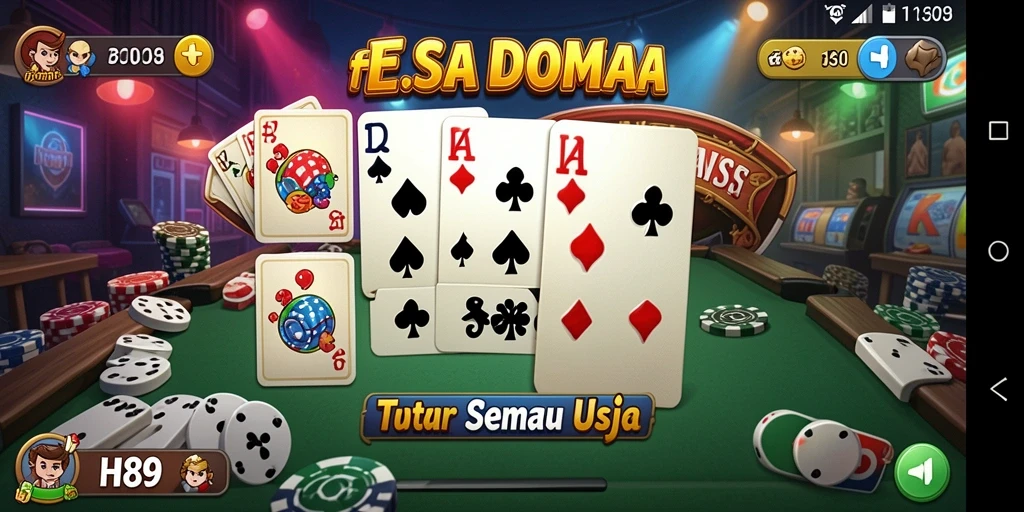 Screenshot gameplay H89 dengan tampilan menarik saat bermain Domino.