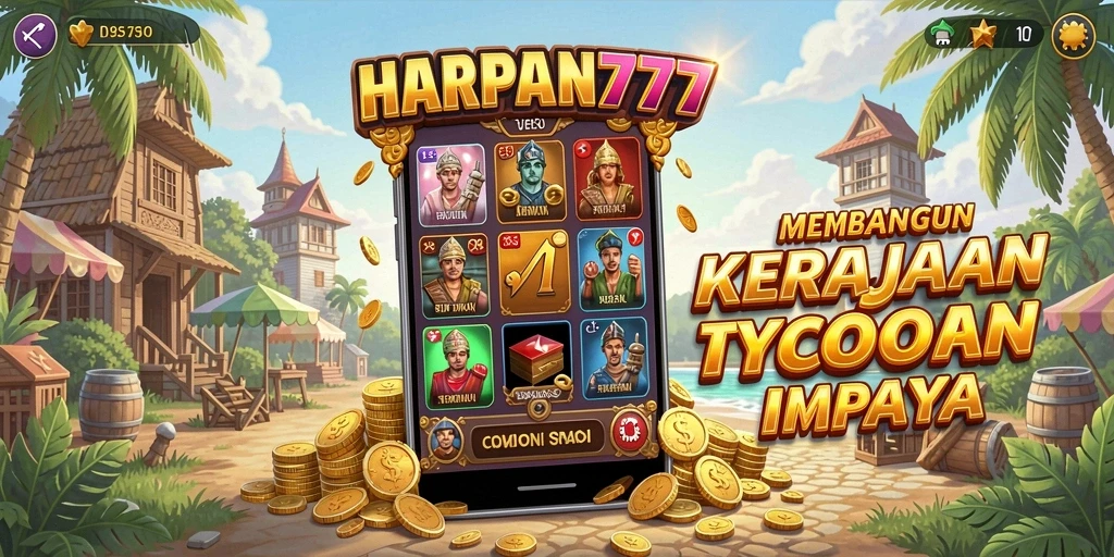 Tampilan gameplay <strong>HARAPAN777</strong> dengan elemen strategi Tycoon yang mendalam.