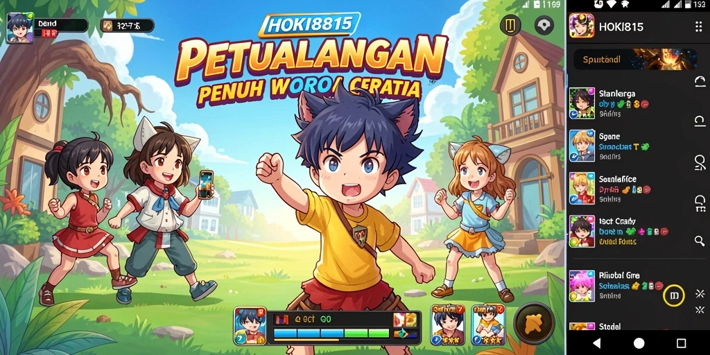 Tampilan menawan dari gameplay HOKI8815 dengan karakter anime yang beraksi.