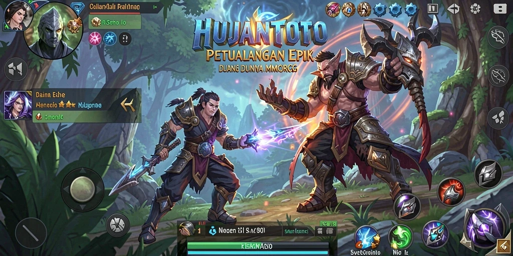 Screenshot gameplay HUJANTOTO menampilkan pertarungan seru antar pemain.