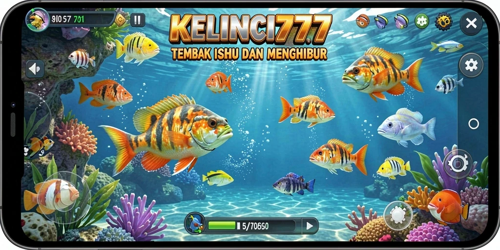 Tampilan gameplay menembak ikan dalam KELINCI777 yang seru.