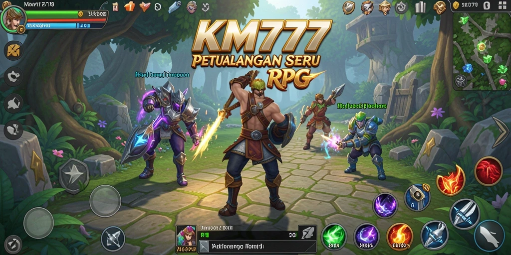 Tampilan gameplay KM777 menampilkan aksi RPG yang seru dan mendebarkan.