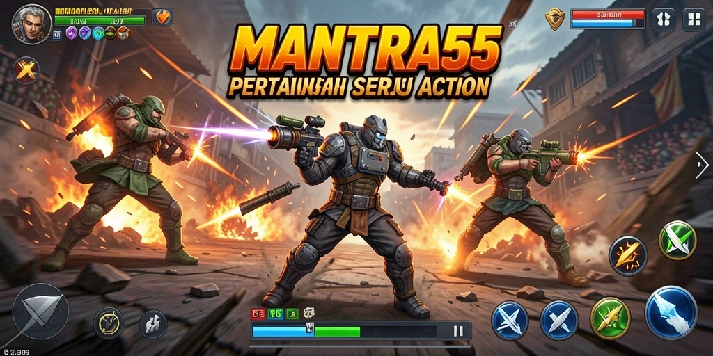 Gameplay seru dengan pertarungan penuh aksi di MANTRA55.