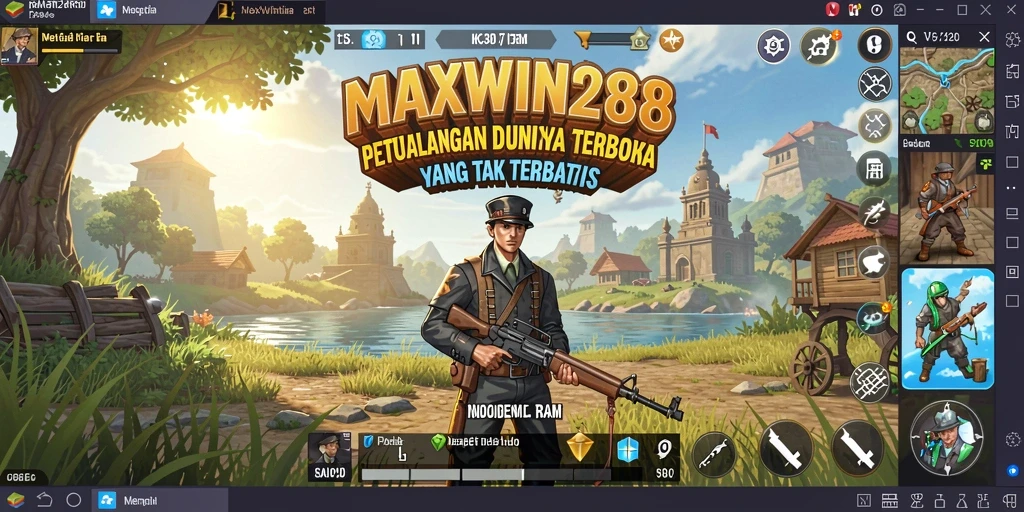 Tangkapan layar gameplay MAXWIN288 yang menampilkan eksplorasi dunia terbuka.