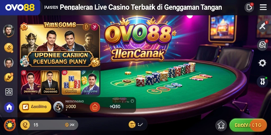 Tampilan gameplay Live Casino yang menegangkan di OVO88.