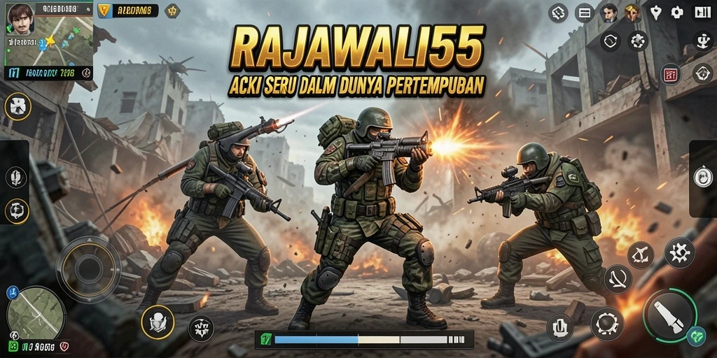 Tampilan gameplay RAJAWALI55 yang penuh aksi dan seru.