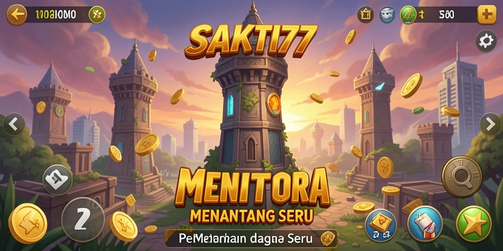 Tampilan gameplay SAKTI77 yang seru dalam pertahanan menara.