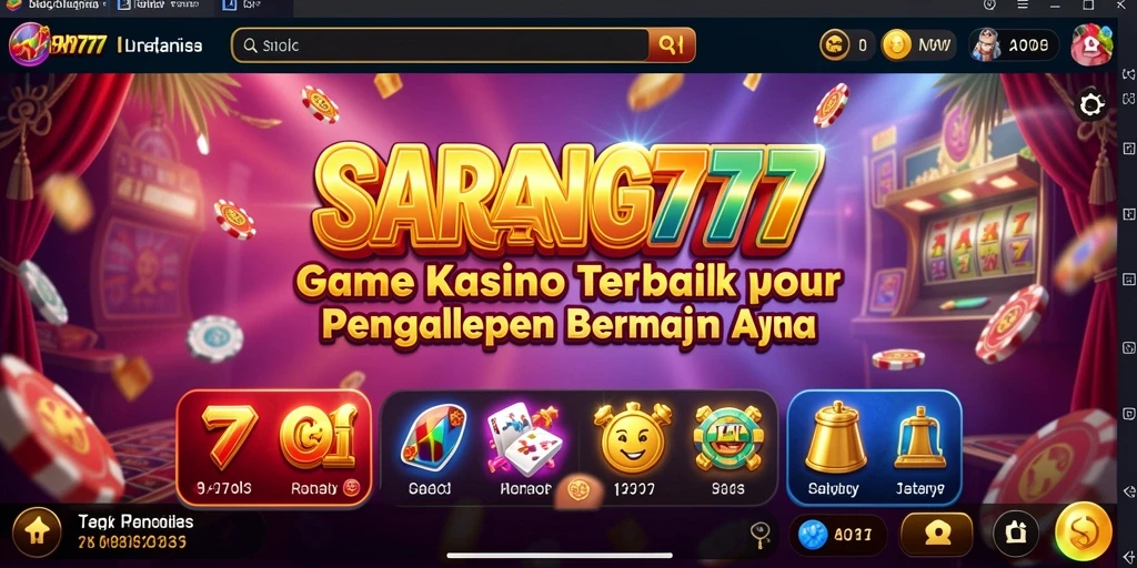 Screenshot gameplay SARANG777 menampilkan suasana kasino yang hidup dan interaktif.