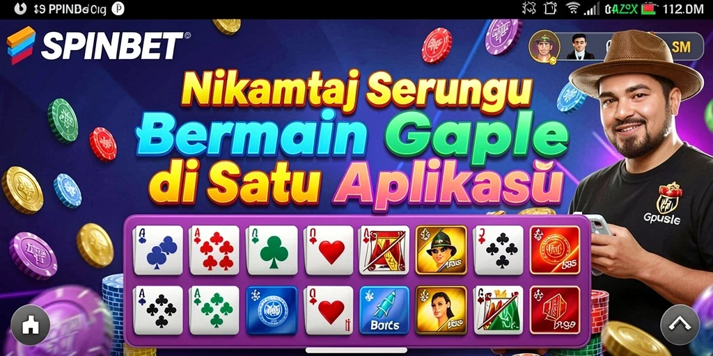 Screenshot gameplay SPINBET menampilkan keseruan permainan Gaple.