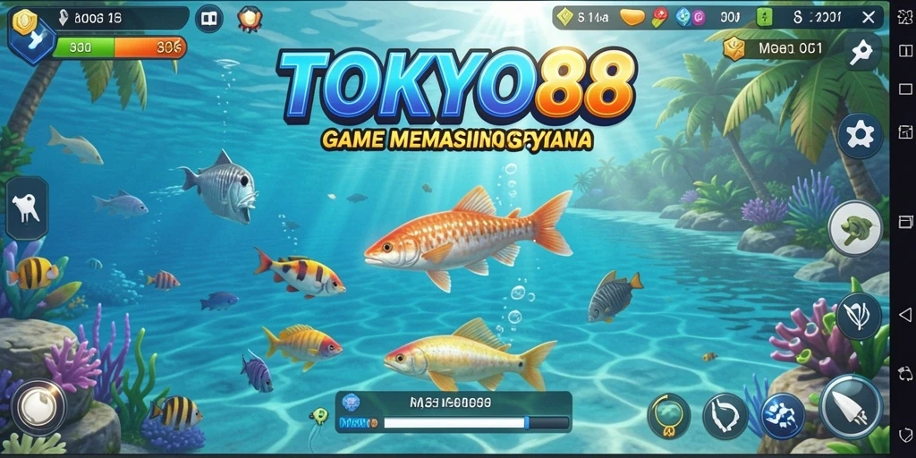 Gameplay menyenangkan dalam <strong>TOKYO88</strong> saat menangkap ikan di berbagai lokasi.