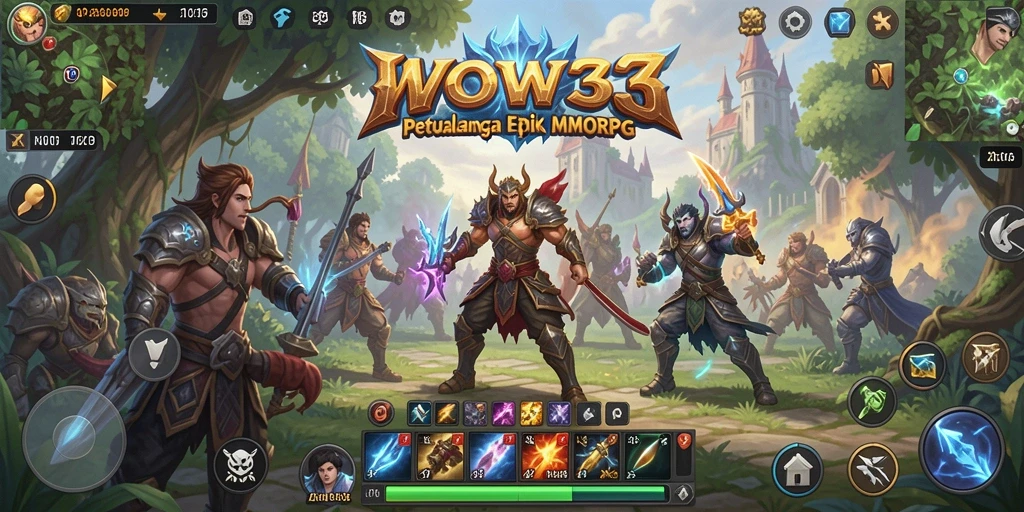 Screenshot gameplay WOW33 yang menampilkan aksi seru dalam petualangan MMORPG.